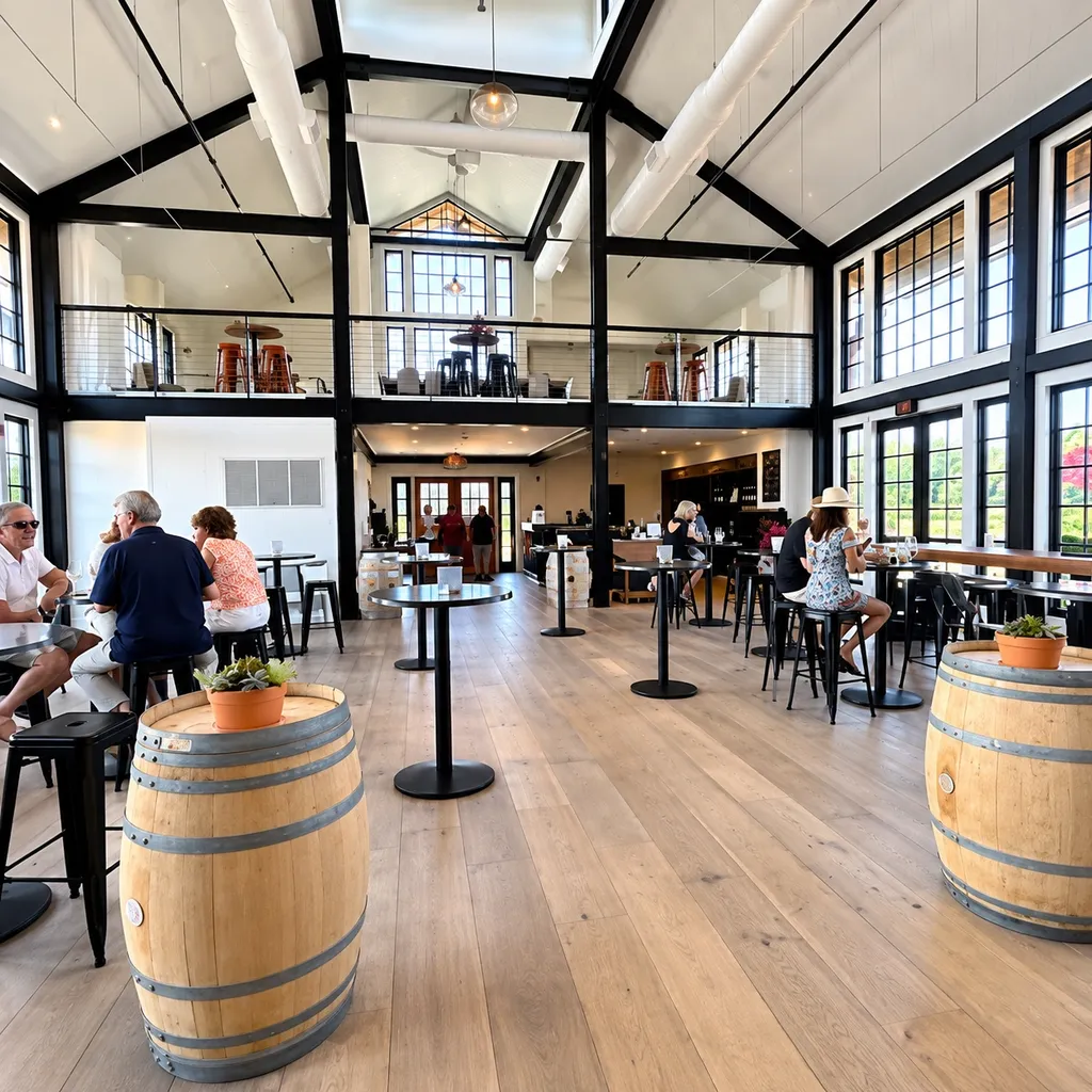 The tasting room at Kontokosta Winery, a short drive from North Fork Resort
